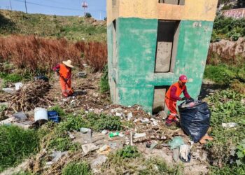 Refuerza Gobierno de Pepe Chedraui limpieza en el Vaso Regulador Santuario ante temporada de lluvias